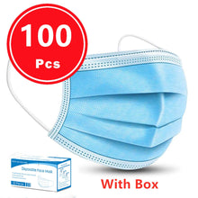 Load image into Gallery viewer, Fast delivery Hot Sale 3-layer mask 50pcs Face Mouth Masks Non Woven Disposable Anti-Dust Masks Earloops Masks