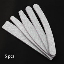 Load image into Gallery viewer, 5 pcs/lot Sandpaper Nail File Lime 100/180 Double Side Sanding Buffer Block Set Grey Nail Files For UV Gel Polish Manicure Tool