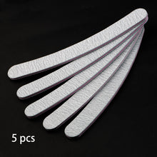 Load image into Gallery viewer, 5 pcs/lot Sandpaper Nail File Lime 100/180 Double Side Sanding Buffer Block Set Grey Nail Files For UV Gel Polish Manicure Tool