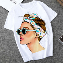 Load image into Gallery viewer, Plus Size Women Summer Vogue Print Lady Casual T-shirt Tops Harajuku Streetwear Short Sleeve O-Neck Tops Tees Camisetas Mujer