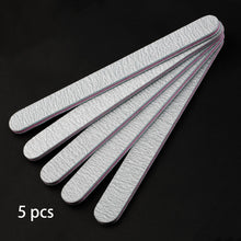 Load image into Gallery viewer, 5 pcs/lot Sandpaper Nail File Lime 100/180 Double Side Sanding Buffer Block Set Grey Nail Files For UV Gel Polish Manicure Tool