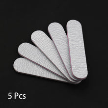Load image into Gallery viewer, 5 pcs/lot Sandpaper Nail File Lime 100/180 Double Side Sanding Buffer Block Set Grey Nail Files For UV Gel Polish Manicure Tool