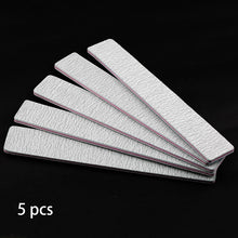 Load image into Gallery viewer, 5 pcs/lot Sandpaper Nail File Lime 100/180 Double Side Sanding Buffer Block Set Grey Nail Files For UV Gel Polish Manicure Tool