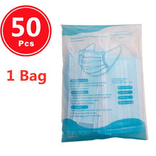 Load image into Gallery viewer, Fast delivery Hot Sale 3-layer mask 50pcs Face Mouth Masks Non Woven Disposable Anti-Dust Masks Earloops Masks