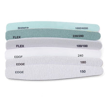 Load image into Gallery viewer, 5 pcs/lot Sandpaper Nail File Lime 100/180 Double Side Sanding Buffer Block Set Grey Nail Files For UV Gel Polish Manicure Tool