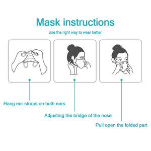 Fast delivery Hot Sale 3-layer mask 50pcs Face Mouth Masks Non Woven Disposable Anti-Dust Masks Earloops Masks