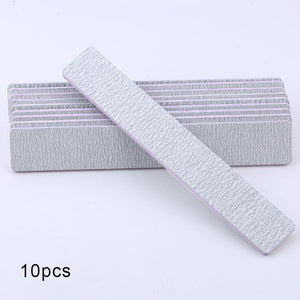 5 pcs/lot Sandpaper Nail File Lime 100/180 Double Side Sanding Buffer Block Set Grey Nail Files For UV Gel Polish Manicure Tool