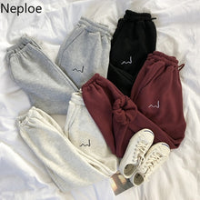 Load image into Gallery viewer, Neploe Pants Women 2020 Spring New Embroidery Elastic High Waist Ladies Trousers Loose Casual Beam Feet Pants Femme 1C285
