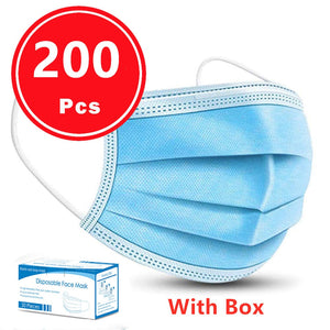 Fast delivery Hot Sale 3-layer mask 50pcs Face Mouth Masks Non Woven Disposable Anti-Dust Masks Earloops Masks
