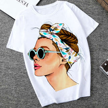 Load image into Gallery viewer, Plus Size Women Summer Vogue Print Lady Casual T-shirt Tops Harajuku Streetwear Short Sleeve O-Neck Tops Tees Camisetas Mujer
