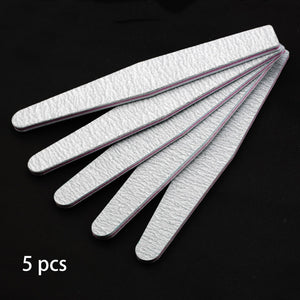 5 pcs/lot Sandpaper Nail File Lime 100/180 Double Side Sanding Buffer Block Set Grey Nail Files For UV Gel Polish Manicure Tool