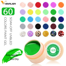 Load image into Gallery viewer, Venalisa UV Gel New 2020 Nail Art Tips Design Manicure 60 Color UV LED Soak Off DIY Paint Gel Ink UV Gel Nail Polishes Lacquer
